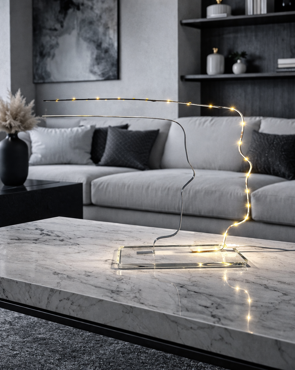 Lampada "Luce riflessa" - resina e metallo